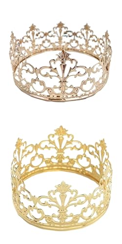2 Stücke Krone Tortenaufsatz, Goldene Kuchendekoration für Kinder Geburtstag Party, Vintage Prinzessin Kuchen Topper für Hochzeit Babyparty 2 Stücke Krone Tortenaufsatz, Goldene Kuchendekoration für Kinder Geburtstag Party, Vintage Prinzessin Kuchen Topper für Hochzeit Babyparty von Taoyanmo