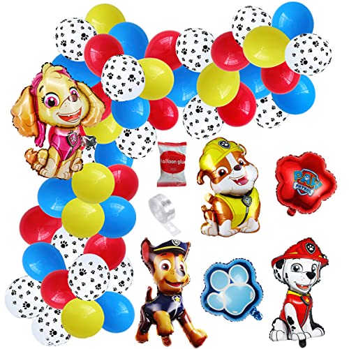 Paw Dog Patrol Geburtstag Deko, Taozoey Geburtstag Dekoration Set, Hund Patrol Luftballon, Geburtstagsdeko Jungen, Kindergeburtstag Deko, Latex Balloon, Folienballon Geburtstag Dekoration von Taozoey