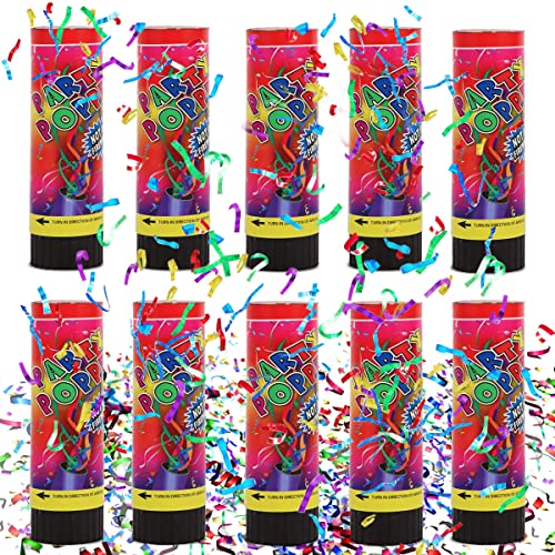 Konfetti Shooter*10,Taozoey Konfettikanone Bunt,Party Kanonen,Konfettikanonen Set,Confetti Kanone, Party Popper, für Geburtstage, Karneval, Heiratsanträge(15.5cm) von Taozoey