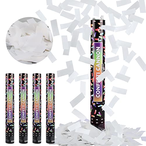 Konfettikanonen*4, Taozoey Party-Popper 40 cm, 5-8m Effekthöhe, Konfetti Kanonen, Konfetti-Shooter, Konfetti Bombe für Hochzeit, Geburtstag, Babyparty, Absolvent, Party von Taozoey