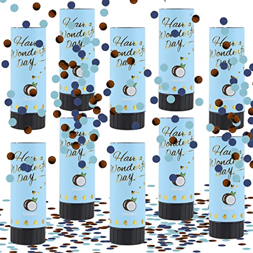 Taozoey 10 Stück Handheld Konfetti Poppers, Konfettikanone Bunt, Konfettikanonen Set, Confetti Kanone, Party Popper, für Geburtstage, Karneval, Heiratsanträge (Blue) von Taozoey