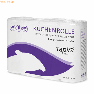 Tapira Küchenrolle 177061 3-lagig 64 Blatt 4 Rollen von Tapira