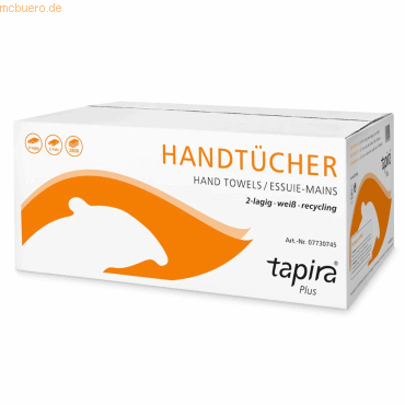 Tapira Papierhandtuch Plus 07730751 2-lagig 25x33cm weiß 20x140 Blatt von Tapira
