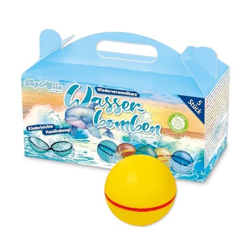 TapirElla 5 wiederverwendbare Wasserballons, Wasserbomben aus Silikon, schnell befüllbar mit Magnetverschluss im Geschenkkarton, Kinder und Erwachsene, Outdoor, Garten, Pool von Lutz Mauder Verlag TapirElla 5 wiederverwendbare Wasserballons, Wasserbomben aus Silikon, schnell befüllbar mit Magnetverschluss im Geschenkkarton, Kinder und Erwachsene, Outdoor, Garten, Pool von Lutz Mauder Verlag von Tapirella