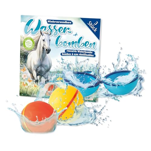 TapirElla Wasserballons 3er-Set – wiederverwendbar, Silikon, Magnetverschluss, Pferde Design, für Kinder & Erwachsene – Sommer Spielspaß für Garten, Pool & Outdoor Lutz Mauder TapirElla Wasserballons 3er-Set – wiederverwendbar, Silikon, Magnetverschluss, Pferde Design, für Kinder & Erwachsene – Sommer Spielspaß für Garten, Pool & Outdoor Lutz Mauder von Tapirella