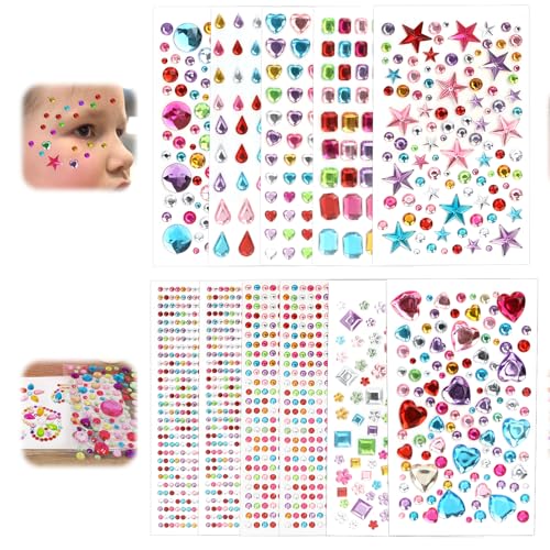 Tapvai 3609 Stück Glitzersteine Selbstklebend, 11 Blätter Bunt Strasssteine Selbstklebend, Verschiedene Formen Glitzersteine Zum Basteln für Kinder, Fotorahmen, Bastelsachen DIY, Make-Up, Nagel Deko Tapvai 3609 Stück Glitzersteine Selbstklebend, 11 Blätter Bunt Strasssteine Selbstklebend, Verschiedene Formen Glitzersteine Zum Basteln für Kinder, Fotorahmen, Bastelsachen DIY, Make-Up, Nagel Deko von Tapvai