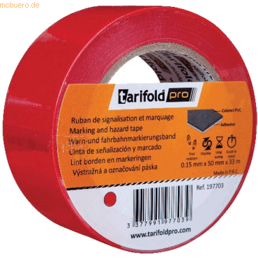 Tarifold Pro Bodenmarkierungsband 50mmx33m rot Tarifold Pro Bodenmarkierungsband 50mmx33m rot von Tarifold Pro
