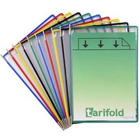 10 tarifold Sichttafeln DIN A4 farbsortiert, Öffnung oben von Tarifold