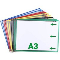 10 tarifold Sichttafeln mit 5 Aufsteckreitern DIN A3 quer farbsortiert, Öffnung seitlich 10 tarifold Sichttafeln mit 5 Aufsteckreitern DIN A3 quer farbsortiert, Öffnung seitlich von Tarifold