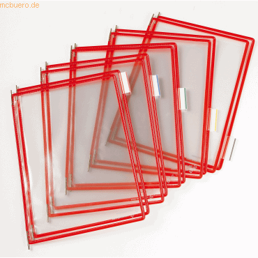 10 x Tarifold Sichttafel A3 rot 10 Stück mit 5 Aufsteckreitern 50mm von Tarifold