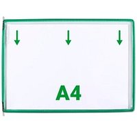 20 tarifold Sichttafeln mit 5 Aufsteckreitern DIN A4 quer grün, Öffnung oben von Tarifold