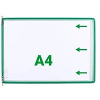 20 tarifold Sichttafeln mit 5 Aufsteckreitern DIN A4 quer grün, Öffnung seitlich von Tarifold