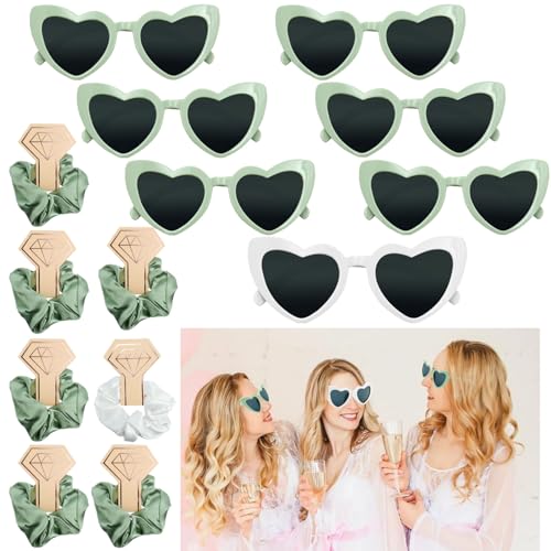 14 Stück JGA Brille Team Braut Haargummi, Bride Herz Brille Set, 7 Herz Sonnenbrille+7 Bride Haargummi, JGA Partybrillen JGA Deko Accessoires für Frau Braut Brautjungfer Junggesellinnenabschied 14 Stück JGA Brille Team Braut Haargummi, Bride Herz Brille Set, 7 Herz Sonnenbrille+7 Bride Haargummi, JGA Partybrillen JGA Deko Accessoires für Frau Braut Brautjungfer Junggesellinnenabschied von Tarklanda