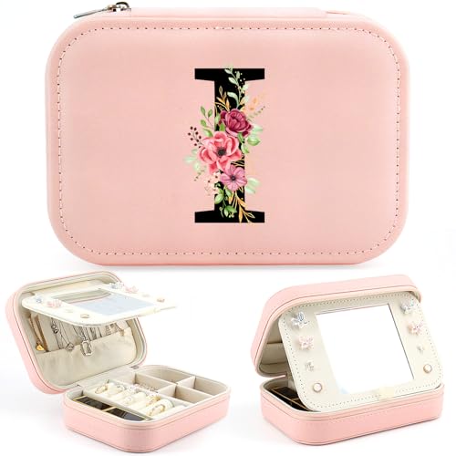 Personalisierte Schmuckkästchen mit Initiale, Schmuckkästchen Klein Schmuckschatulle Reise, Frauen Schmuckkästchen mit Spiegel, Geschenke für Damen Freunde zum Geburtstage, Valentinstag, Hochzeit(I) Personalisierte Schmuckkästchen mit Initiale, Schmuckkästchen Klein Schmuckschatulle Reise, Frauen Schmuckkästchen mit Spiegel, Geschenke für Damen Freunde zum Geburtstage, Valentinstag, Hochzeit(I) von Tarklanda