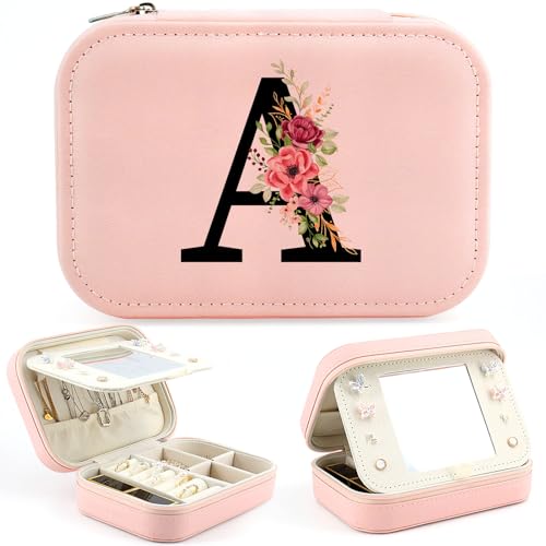 Initiale Schmuckkästchen Klein Schmuckaufbewahrung Reise Schmuckkästchen Buchstaben Schmuckschatulle mit Spiegel, personalisierte Geschenke für Damen Freundin zum Geburtstage, Jubiläum, Hochzeit(A) Initiale Schmuckkästchen Klein Schmuckaufbewahrung Reise Schmuckkästchen Buchstaben Schmuckschatulle mit Spiegel, personalisierte Geschenke für Damen Freundin zum Geburtstage, Jubiläum, Hochzeit(A) von Tarklanda