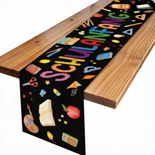 Tischläufer Einschulung Junge mädchen, Schwarz Schulanfang deko, Schulkind 2025, Tischdeko Einschulung, Tischband für Schulkind Schulanfang Schuleinführung Schulstart Party Dekoration 180 x 35cm Tischläufer Einschulung Junge mädchen, Schwarz Schulanfang deko, Schulkind 2025, Tischdeko Einschulung, Tischband für Schulkind Schulanfang Schuleinführung Schulstart Party Dekoration 180 x 35cm von Tarklanda