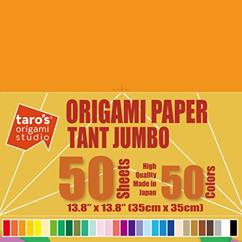 Taro's Origami Studio Jumbo 13,4 Zoll doppelseitig 30 Farben Blatt quadratisch leicht faltbar Premium japanisches Papier für Künstler von Anfänger bis Experte (hergestellt in Japan) 50 Sheets von Taro's Origami Studio