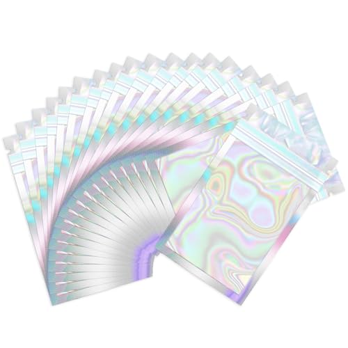 Tarocat Baggies Baggys Mylar Bags, 100 Stück Aluminiumfolie, Mylar-Beutel Reißverschluss Tasche mit 10x18cm, Regenbogenfarben, Kunststoff, Packungsmaterial, Reißverschluss von Tarocat