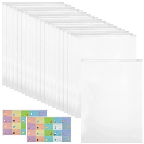Zip Beutel Wiederverwendbar, 30 Stück Zipper Beutel, 30 x 40cm Reisetasche Gefrostetem, Zip Tüten Bag Plastikbeutel Reisebeutel Aufbewahrungsbeutel für Kleidung Unterwäsche Handtuch Schuhe Kosmetik von Tarocat