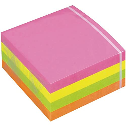 Tartan 7676C-N Haftnotiz Würfel Neon, 63 g/qm, 76 x 37 x 76 mm, 400 Blatt, Neonfarben von Post-it