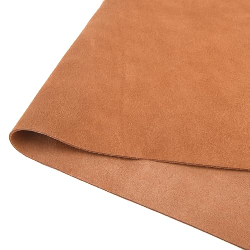 1,5 mm Wildlederstück, weiches echtes Rindspaltleder, Wildledermaterial für Lederarbeiten, Nähzubehör (Hellbraun, 30,5 x 15,2 cm) von Tas Trost