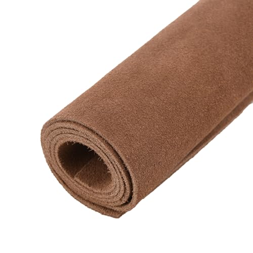 1,5 mm Wildlederstück, weiches echtes Rindspaltleder, Wildledermaterial für Lederarbeiten, Nähzubehör (braun, 30,5 x 15,2 cm) von Tas Trost