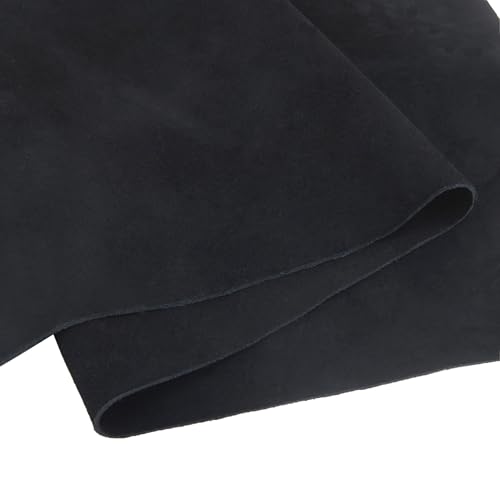 1,5 mm Wildlederstück, weiches echtes Rindspaltleder, Wildledermaterial für Lederarbeiten, Nähzubehör (schwarz, 30,5 x 15,2 cm) von Tas Trost