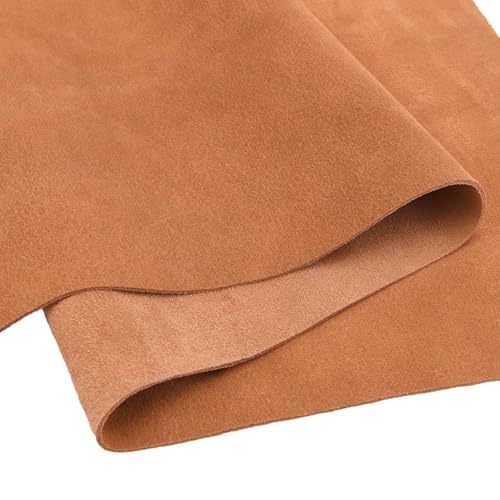 Veloursleder, 1,5 mm, weiches echtes Rindspaltleder, Wildledermaterial, für Lederarbeiten, Nähzubehör (Hellbraun, 30,5 x 61 cm) von Tas Trost