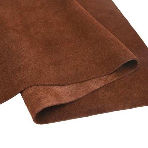 Veloursleder, 1,5 mm, weiches echtes Rindspaltleder, Wildledermaterial, für Lederarbeiten, Nähzubehör (rotbraun, 30,5 x 30,5 cm) von Tas Trost