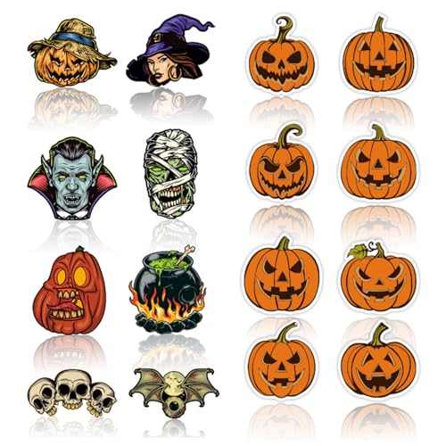 16 Stück Halloween Ornament Set, Grusel-Deko mit Kürbissen, Hexen & Vampiren - Nachhaltige Papier-Deko zum Aufhängen für Baum, Party & Haus - Einfache Montage mit Aufhängebändern 16 Stück Halloween Ornament Set, Grusel-Deko mit Kürbissen, Hexen & Vampiren - Nachhaltige Papier-Deko zum Aufhängen für Baum, Party & Haus - Einfache Montage mit Aufhängebändern von Tashce
