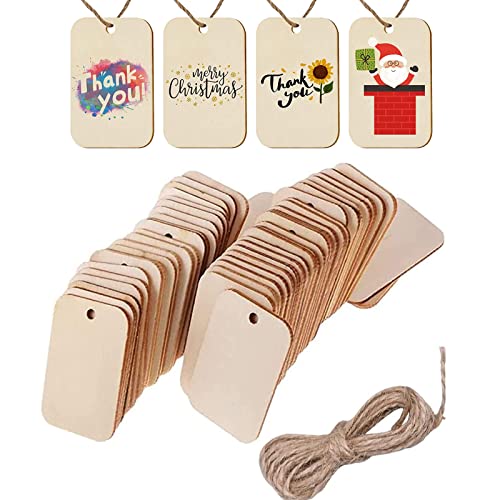 50 Stücke Unvollendete Holz Quadrate, Holz Anhänger Holz Geschenkanhänger mit Loch, mit Hanfseil Holzplättchen für Hängende Dekorationen, DIY Kunsthandwerk, Partys Dekor 50 Stücke Unvollendete Holz Quadrate, Holz Anhänger Holz Geschenkanhänger mit Loch, mit Hanfseil Holzplättchen für Hängende Dekorationen, DIY Kunsthandwerk, Partys Dekor von Tashce