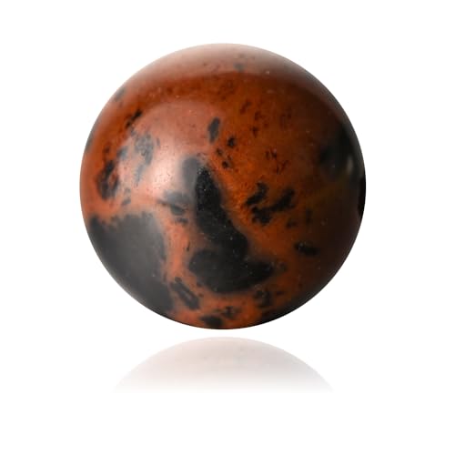 100 Stück Natursteine, 10 mm, Achat, rund, lose Edelsteine, glatte Perlen mit Loch für Halsketten, Armbänder, Ohrringe, mit kostenloser Kristall-Stretchschnur (Mahagoni-Obsidian) von Tashidelek
