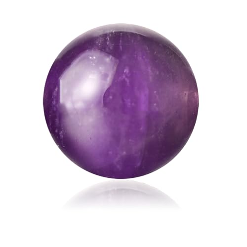 100 Stück Natursteine, 6 mm, Achat, rund, lose Edelsteine, glatte Perlen mit Loch für Halsketten, Armbänder, Ohrringe, mit kostenloser Kristall-Stretchschnur (Amethyst) von Tashidelek