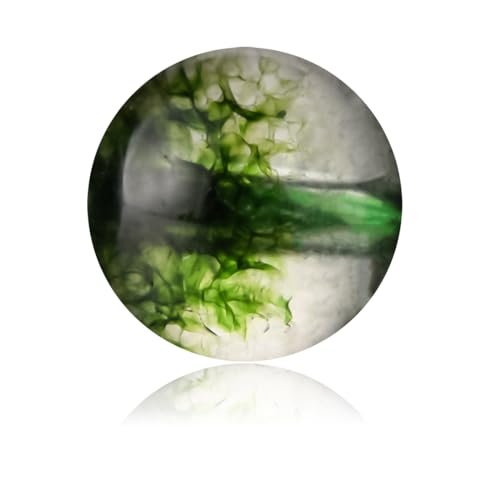 100 Stück Natursteine, 6 mm, Achat, rund, lose Edelsteine, glatte Perlen mit Loch für Halsketten, Armbänder, Ohrringe, mit kostenloser Kristall-Stretchschnur (grüner Phantomperidot) von Tashidelek