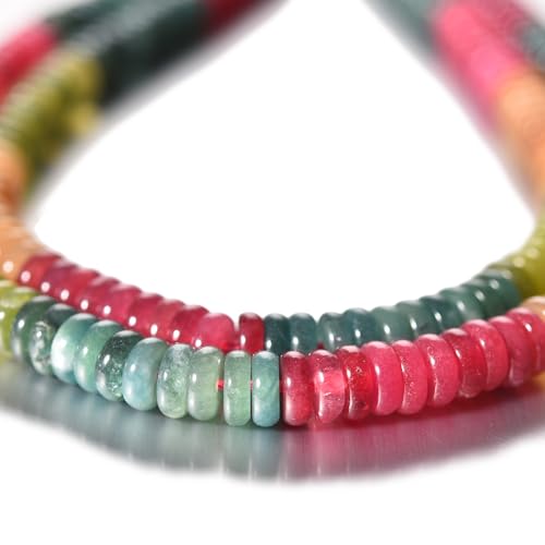 Rondelle Abstandshalter Radscheibe, 2 x 6 mm, Natursteinperlen, lose für DIY-Perlen, Schmuck, Armbänder, Halsketten (Tourmalin) von Tashidelek