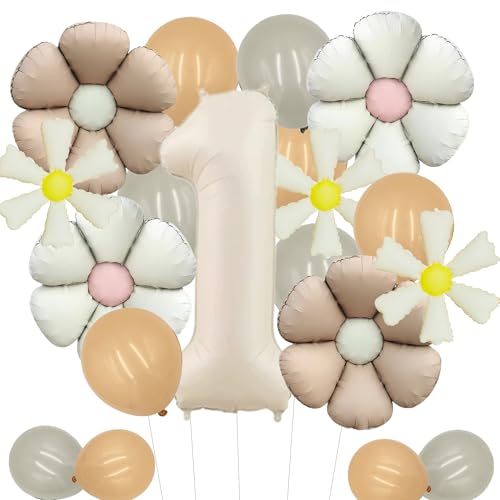 Gänseblümchen Deko 1 Geburtstag Mädchen Luftballons - 1. Geburtstagsdeko Blumen Folienballon Helium Ballons, XXL Zahlenballon für Erster Kindergeburtstag Dekoration Gänseblümchen Deko 1 Geburtstag Mädchen Luftballons - 1. Geburtstagsdeko Blumen Folienballon Helium Ballons, XXL Zahlenballon für Erster Kindergeburtstag Dekoration von Tasoraor