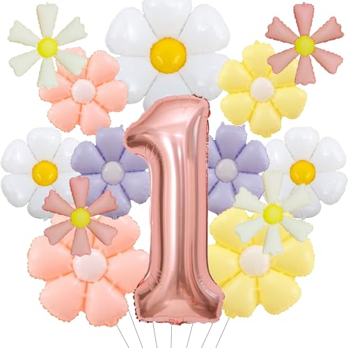 Gänseblümchen Deko 1 Geburtstag Mädchen Luftballons - 14 Stück Geburtstagsdeko Ballons Blumen Folienballon, XXL Zahlenballon für Erster Kindergeburtstag Dekoration Gänseblümchen Deko 1 Geburtstag Mädchen Luftballons - 14 Stück Geburtstagsdeko Ballons Blumen Folienballon, XXL Zahlenballon für Erster Kindergeburtstag Dekoration von Tasoraor