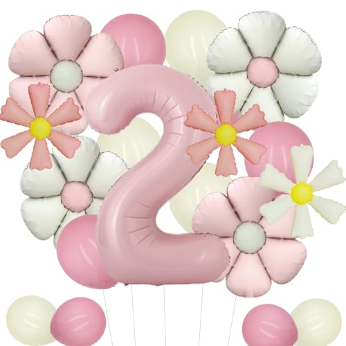 Gänseblümchen Deko 2. Geburtstag Mädchen Luftballons - 2 Geburtstagsdeko Blumen Folienballon Rosa Helium Ballons, XXL Zahlenballon für2 Jahre Kindergeburtstag Dekoration Gänseblümchen Deko 2. Geburtstag Mädchen Luftballons - 2 Geburtstagsdeko Blumen Folienballon Rosa Helium Ballons, XXL Zahlenballon für2 Jahre Kindergeburtstag Dekoration von Tasoraor