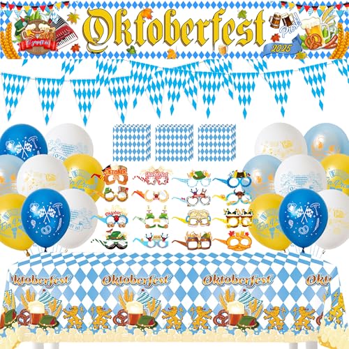 Tasoraor Oktoberfest Deko Banner Ballons - Bayerische Party Dekoration Luftballons Foto-Requisiten und Wimpelkette, Partyzubehör Tischdecke Servietten für Bayrische Bierfest Tasoraor Oktoberfest Deko Banner Ballons - Bayerische Party Dekoration Luftballons Foto-Requisiten und Wimpelkette, Partyzubehör Tischdecke Servietten für Bayrische Bierfest von Tasoraor