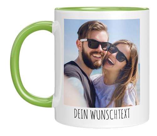 TassenTicker - Tasse selber gestalten - mit Bild und Foto - Personalisiert - Fototasse - bedrucken lassen - Geschenk - Werbetasse - Firmentasse - Logo (Grün) von TassenTicker