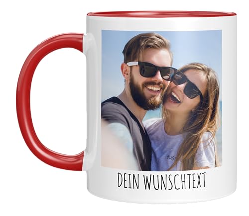 TassenTicker - Tasse selber gestalten - mit Bild und Foto - Personalisiert - Fototasse - bedrucken lassen - Geschenk - Werbetasse - Firmentasse - Logo (Rot) von TassenTicker