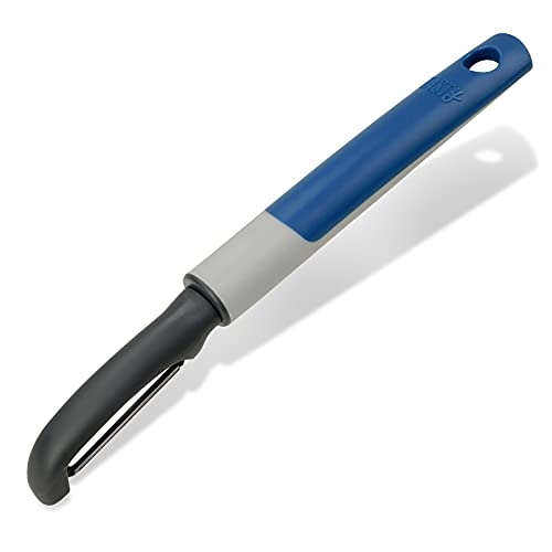 Tasty Pendelschäler - Hochwertiger Edelstahl & Nylon, Ergonomischer Griff, Universell für Obst und Gemüse, Spülmaschinengeeignet, Grau/Blau/Silber, 20,5x2,5cm von Tasty