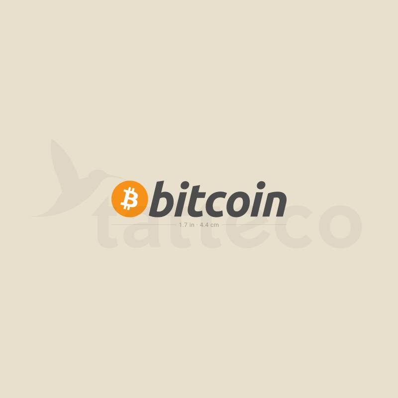 Bitcoin Wortmarke Temporäres Tattoo | 3Er Set von Tatteco