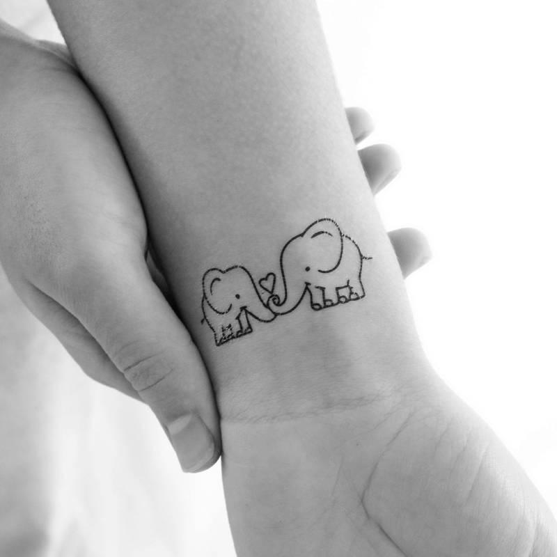 Elefanten Liebhaber Temporäres Tattoo | 3Er Set von Tatteco