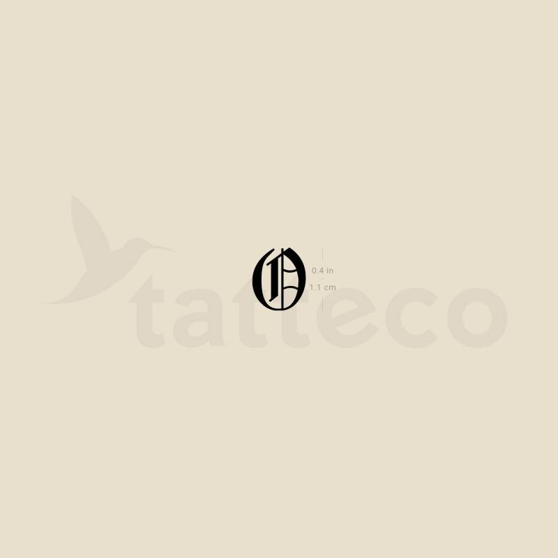 Gothic O Buchstabe Temporäres Tattoo | 3Er Set von Tatteco