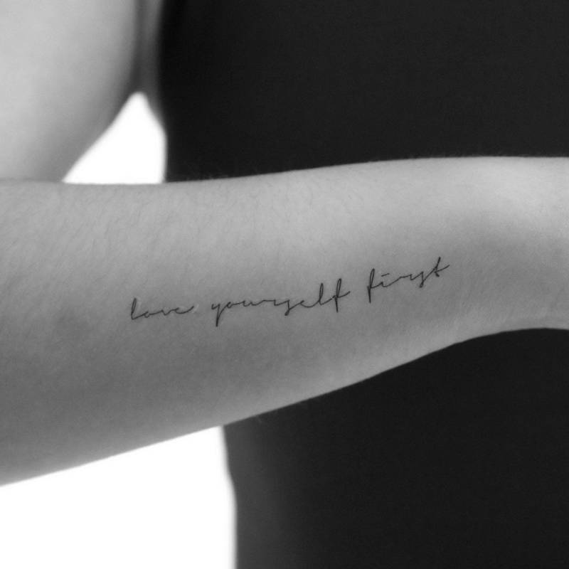 Love Yourself First Temporäres Tattoo | 3Er Set von Tatteco