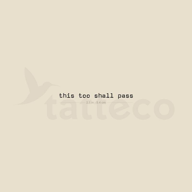 Schreibmaschine Schriftart This Too Shall Pass Temporäres Tattoo | 3Er-Set von Tatteco
