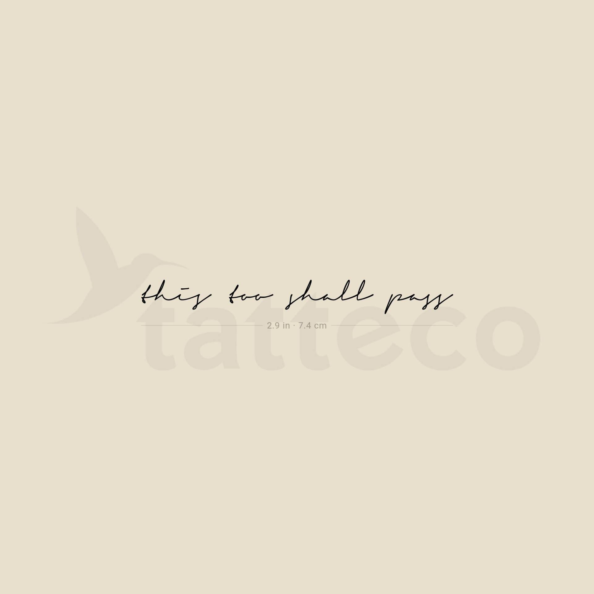 This Too Shall Pass Temporäres Tattoo | 3Er Set von Tatteco