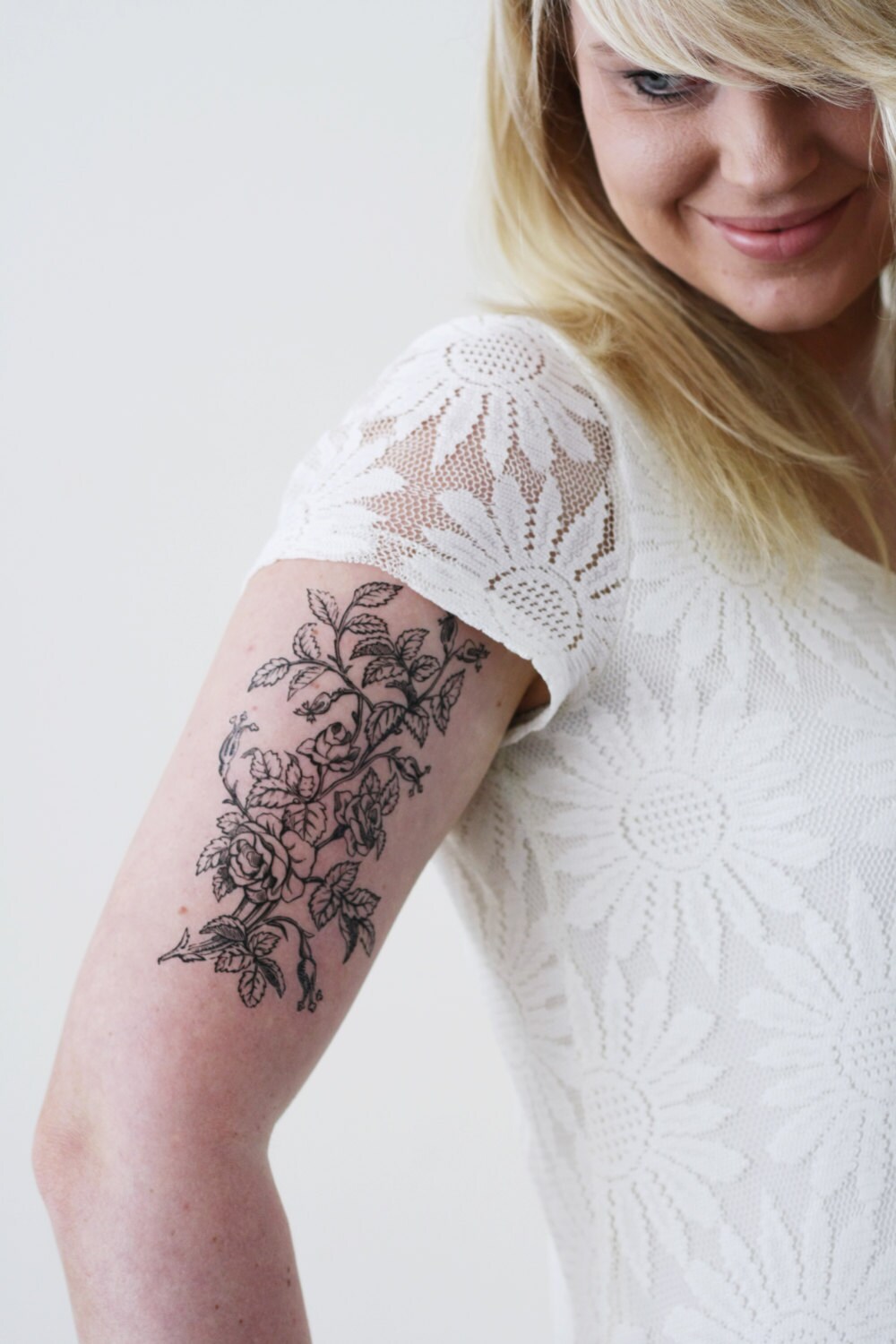 Großes Florales Temporäres Tattoo | Blume Boho Boho-Geschenkidee Boho-Geschenk von Tattoorary