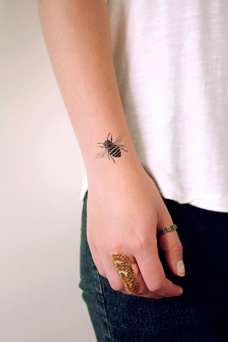 Hummel Temporäres Tattoo | Kleines Hummeltattoo Geschenk von Tattoorary